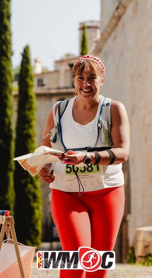 Ellice racing at the World Masters Orienteering Championships, Spain 2025